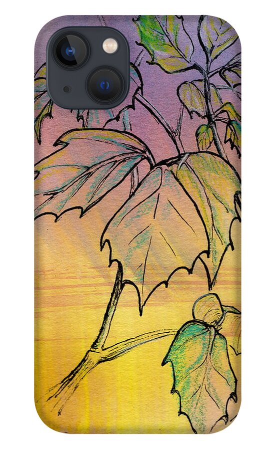 Colored Pencil iPhone 13 Case featuring the painting Ivy at Dawn by Tammy Nara