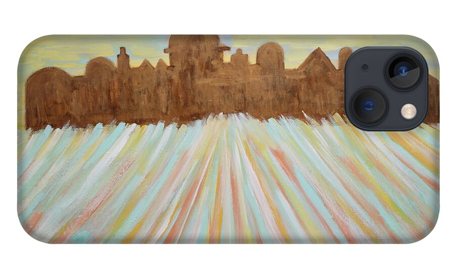  iPhone 13 Case featuring the painting Jerusalem in Color by Henya Gutnick