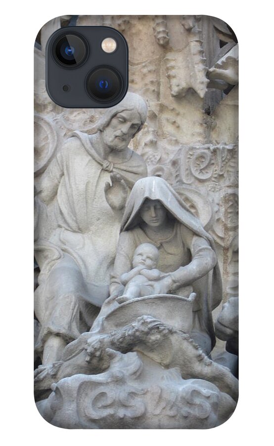 Jesus iPhone 13 Case featuring the photograph Jesus at Sagrada Familia Barcelona by Lisa Mutch