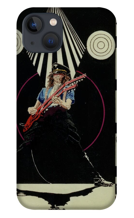 Colored Pencil iPhone 13 Case featuring the drawing Jimmy Page Live by Sean Connolly