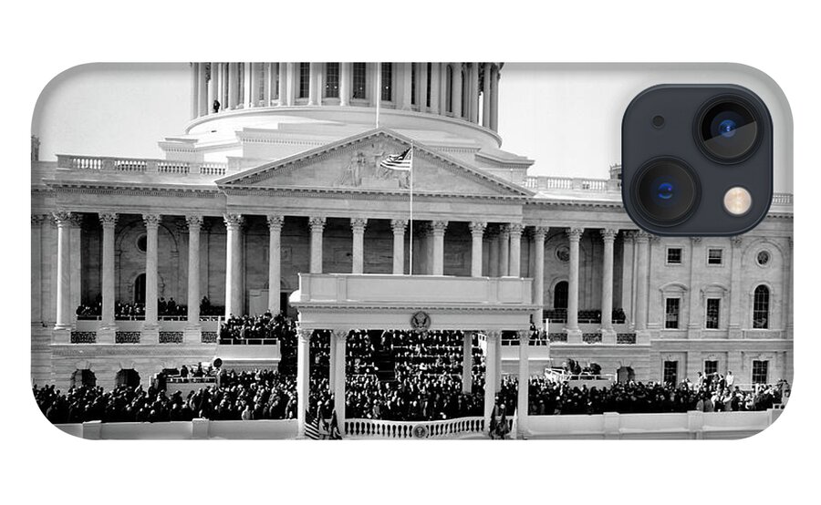 Jfk iPhone 13 Case featuring the photograph John F. Kennedy Inauguration - 1961 by War Is Hell Store