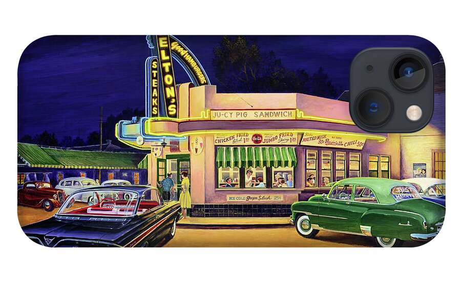 Shelton's Diner iPhone 13 Case featuring the painting Just Married by Randy Welborn