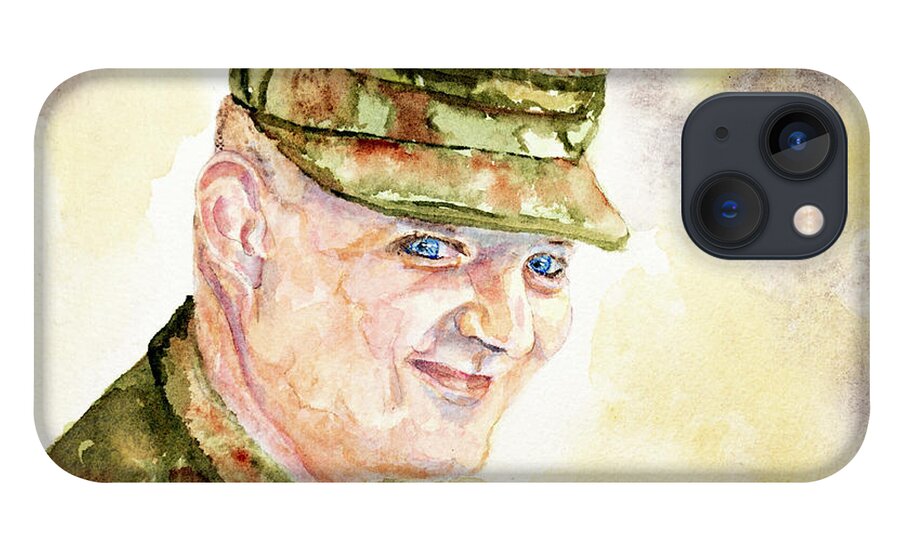 Military iPhone 13 Case featuring the painting Justin by Barbara F Johnson