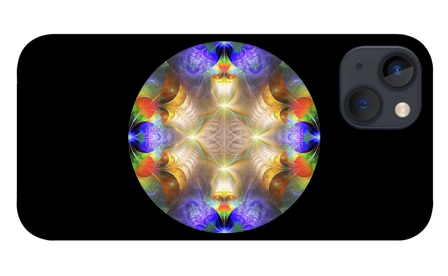 Abstract iPhone 13 Case featuring the digital art Kaleidoscope by Manpreet Sokhi