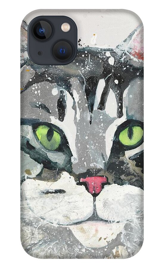 Cat iPhone 13 Case featuring the painting Kieran by Kasha Ritter
