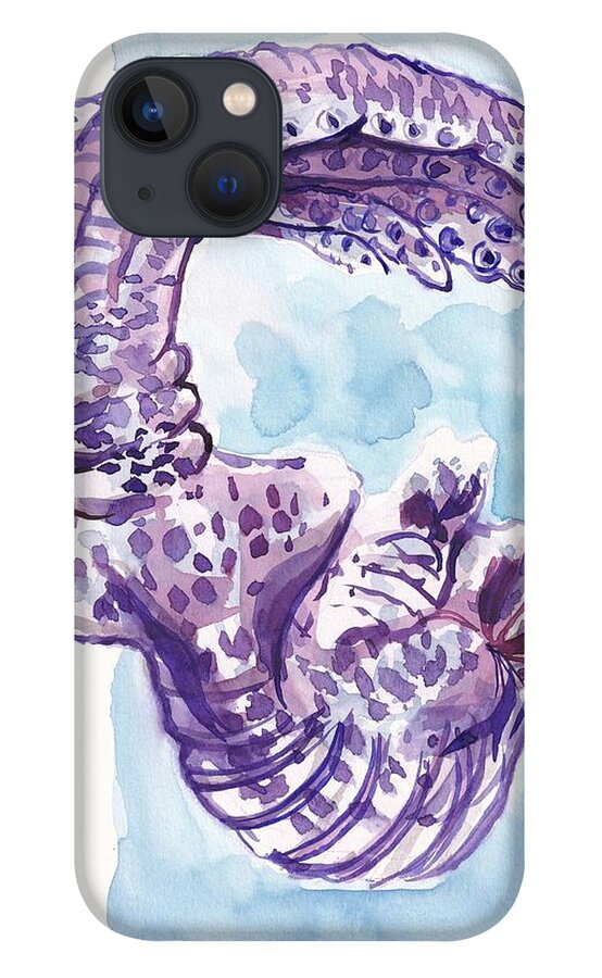 Miniature iPhone 13 Case featuring the painting King Kraken by George Cret
