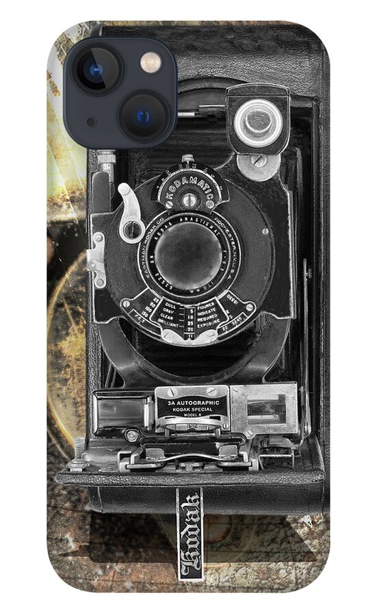 Argus iPhone 13 Case featuring the digital art Kodak 3a Autographic Special Model B by Anthony Ellis