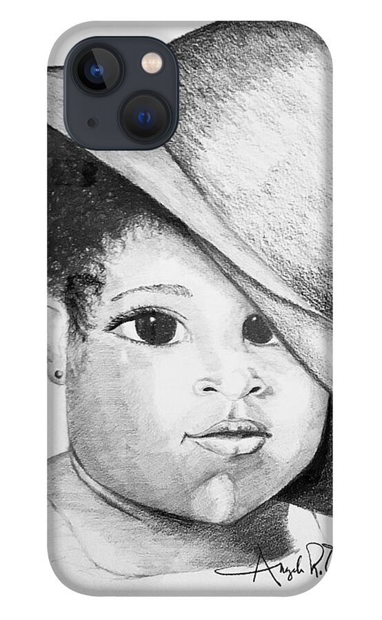  iPhone 13 Case featuring the drawing Lady by Angie ONeal