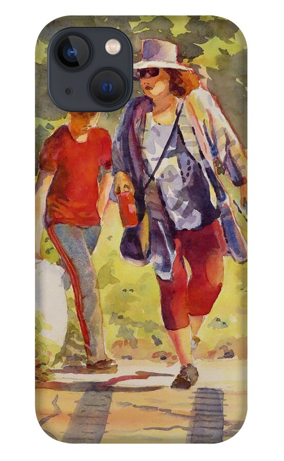 Summer iPhone 13 Case featuring the painting Lady in Red at Lemoine Pt by David Gilmore
