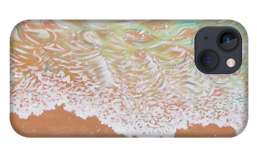 Shoreline iPhone 13 Case featuring the painting Lake Lace by Pamela Kirkham