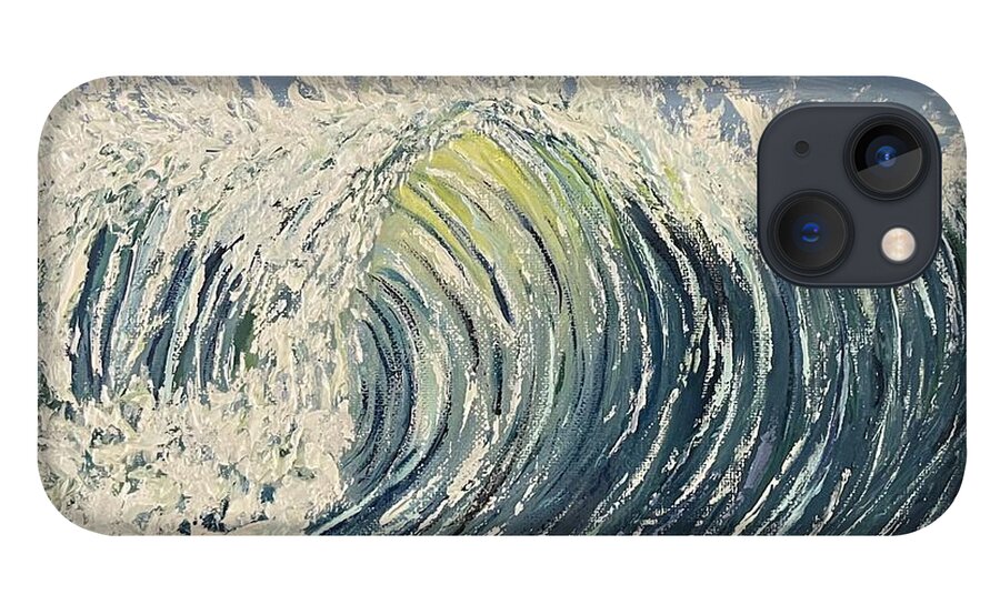 Rolling Wave iPhone 13 Case featuring the painting Lake Michigan Wave by Lisa White