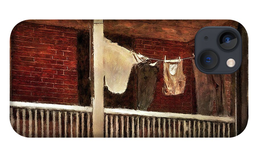 Civil War iPhone 13 Case featuring the digital art Laundry Day At Harpers Ferry by Lois Bryan