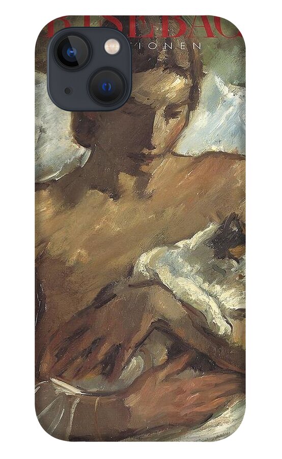 Katze iPhone 13 Case featuring the painting Leo von Konig - Junge Frau mit Katze Anna von Konig  1926 Oil on Canvas 94 x 71 cm  37 x 28 in by Leo von Konig