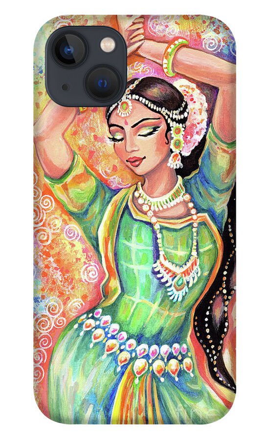 Indian Dancer iPhone 13 Case featuring the painting Light of Ishwari v1 by Eva Campbell
