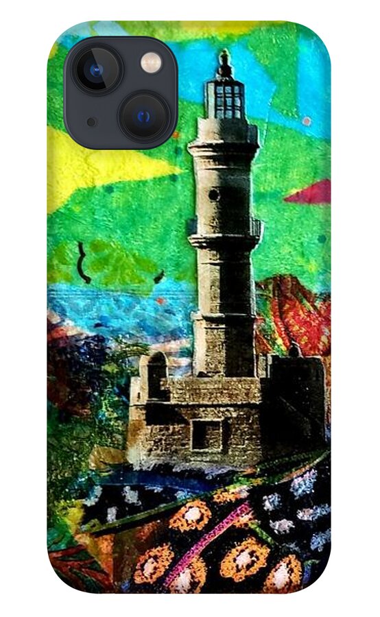 Lighthouse iPhone 13 Case featuring the mixed media Lighthouse by Deborah Cherrin