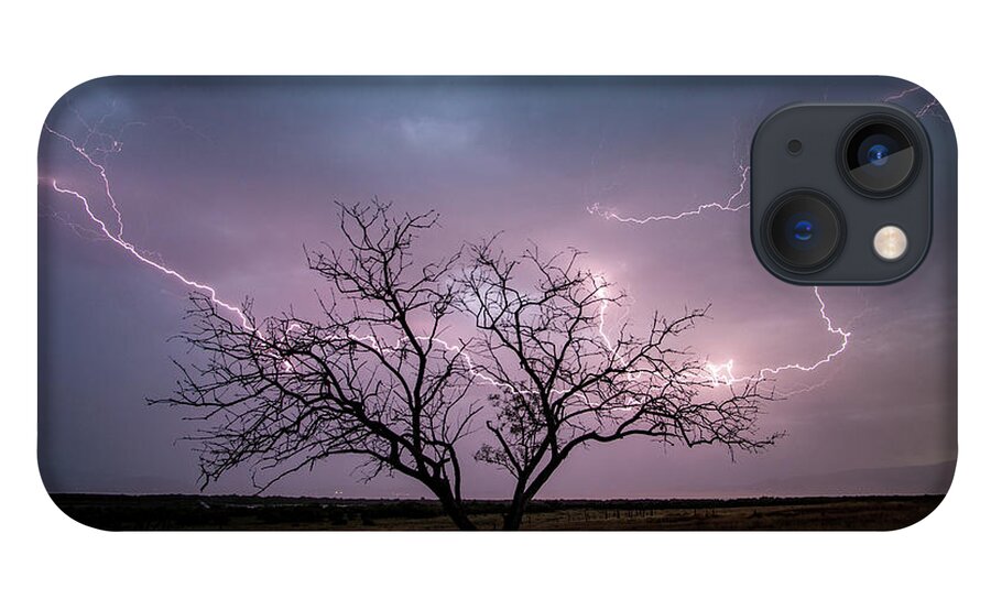 Storm iPhone 13 Case featuring the photograph Lightning Tree by Wesley Aston