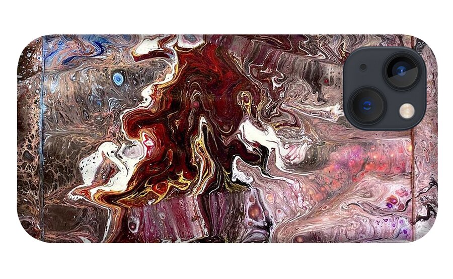 Acrylic Pour iPhone 13 Case featuring the painting Lion's Mouth by David Euler
