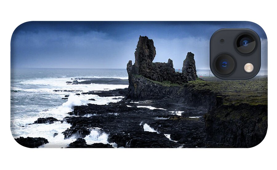 Iceland iPhone 13 Case featuring the photograph Londrangar - the Rocky Castle of Iceland by Dee Potter