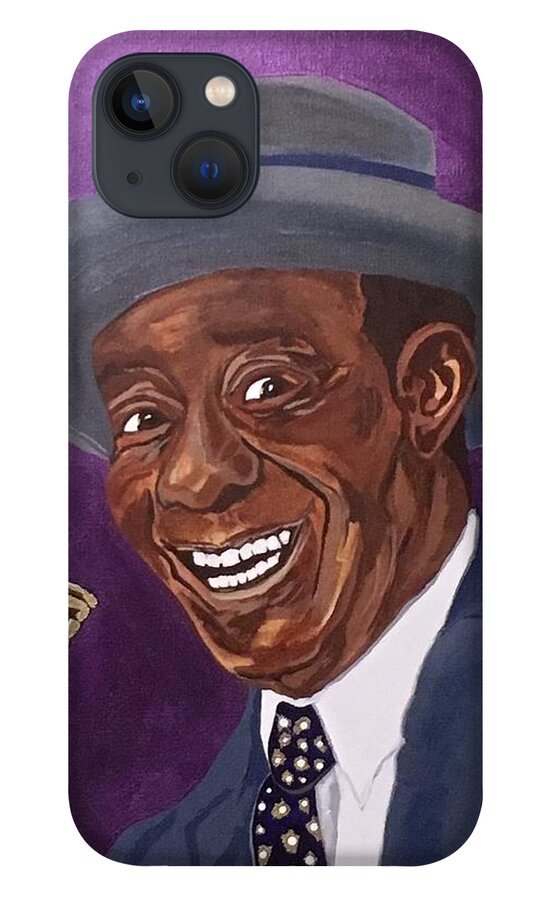 Louis Armstrong iPhone 13 Case featuring the painting Louis Sporting a New Hat by Bill Manson