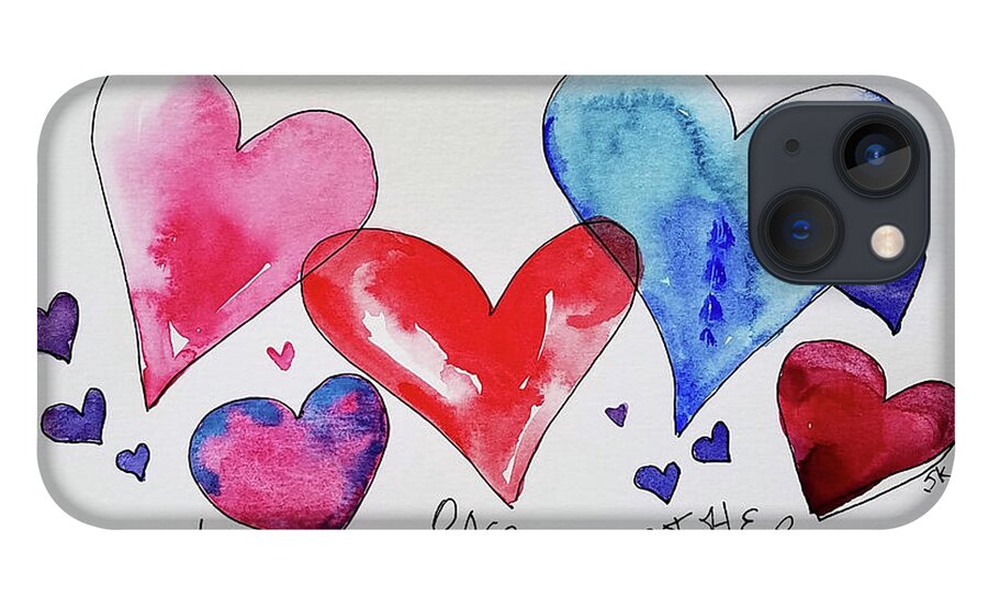 Hearts iPhone 13 Case featuring the painting Love One Another by Sue Kemp