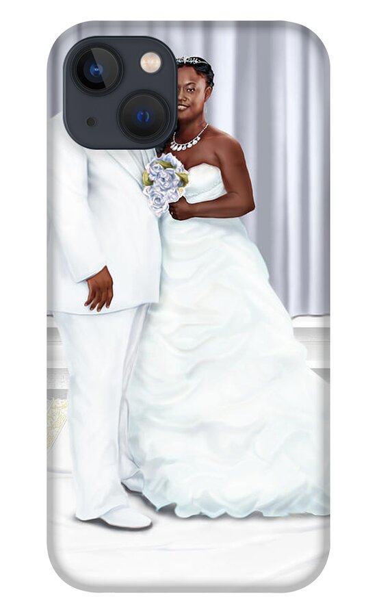 Wedding Painting iPhone 13 Case featuring the painting Lovely Trena Wedding Day A4 by Reggie Duffie