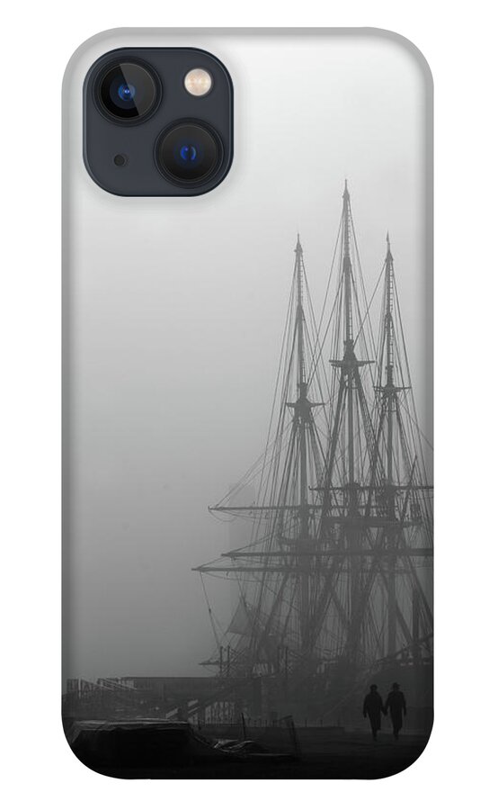 Landscape iPhone 13 Case featuring the pyrography Lovers in The Fog by WonderlustPictures By Tommaso Boddi