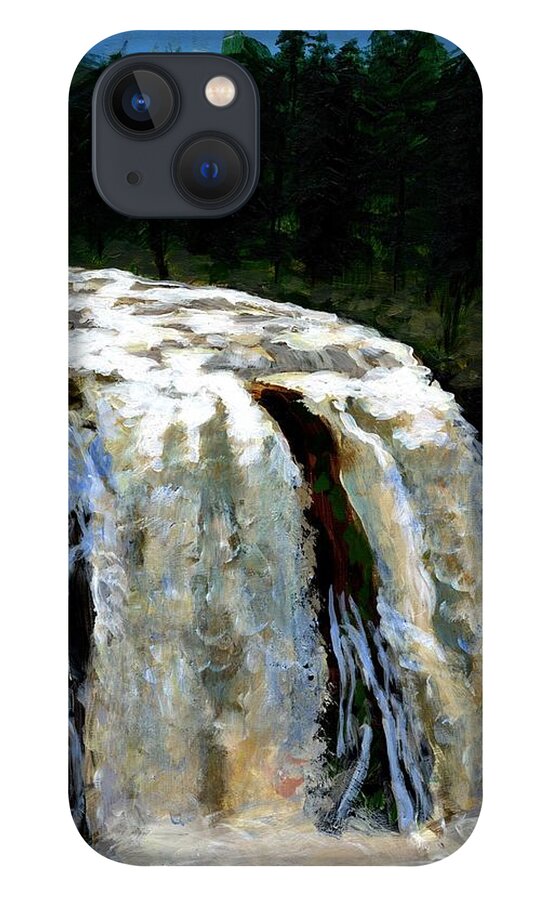 Waterfall iPhone 13 Case featuring the painting MacArthur-Burney Falls by Alice Leggett