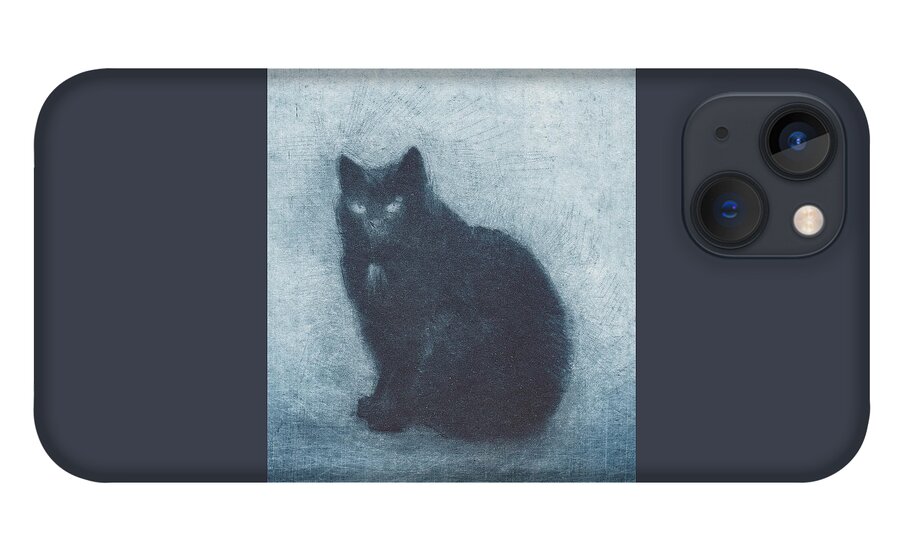 Cat iPhone 13 Case featuring the drawing Madame Escudier - etching - cropped version by David Ladmore