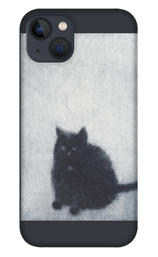 Cat iPhone 13 Case featuring the drawing Madame X - etching by David Ladmore