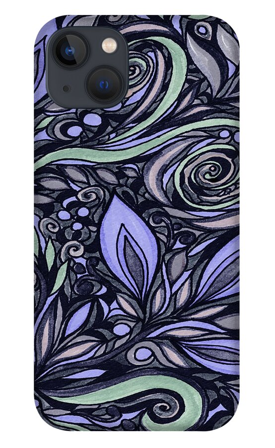 Floral Pattern iPhone 13 Case featuring the painting Magical Floral Pattern Tiffany Stained Glass Mosaic Decor X by Irina Sztukowski