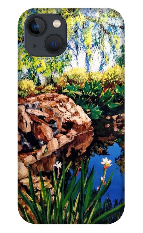 Man Made Oasis iPhone 13 Case featuring the painting Man made oasis by Ray Khalife
