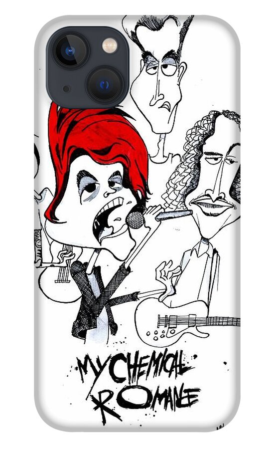 My Chemical Romance iPhone 13 Case featuring the drawing MCR by Michael Hopkins