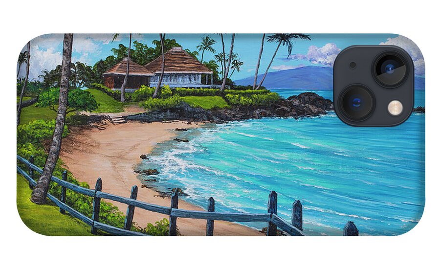 Hawaii iPhone 13 Case featuring the painting Merrimans At Kapalua Bay by Darice Machel McGuire