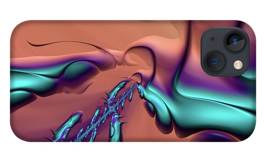 Abstract iPhone 13 Case featuring the digital art Metamorphosis 1 by Manpreet Sokhi