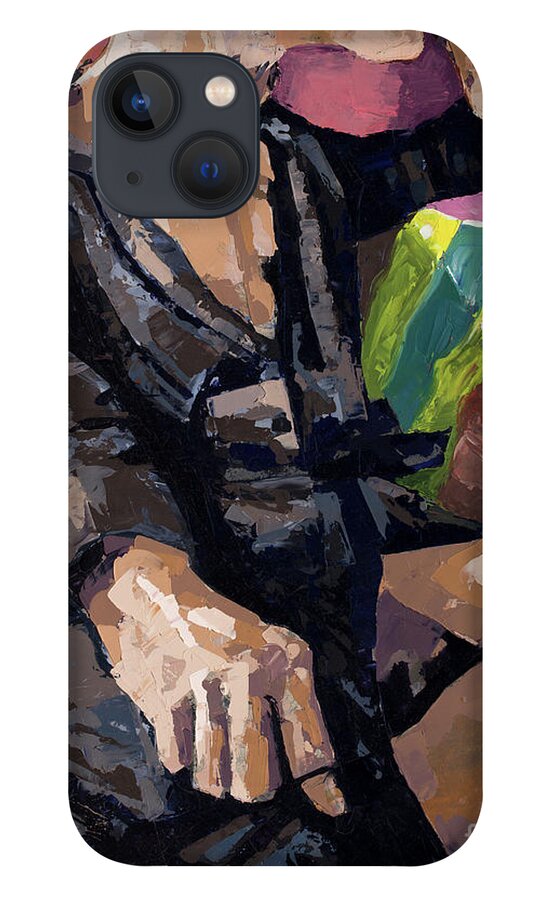Oil Painting iPhone 13 Case featuring the painting Michael's Robe, 2013 by PJ Kirk