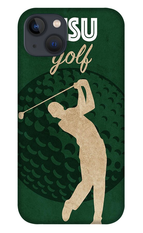 Michigan State University iPhone 13 Case featuring the mixed media Michigan State University College Golf Sports Vintage Poster by Design Turnpike
