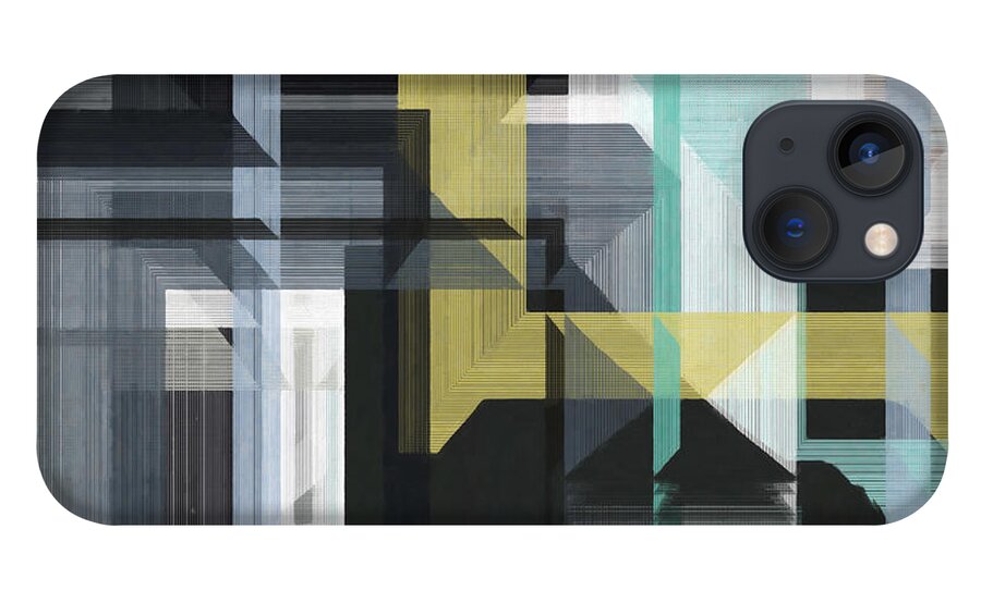 Abstract iPhone 13 Case featuring the digital art Mid Century Matrix by David Hansen