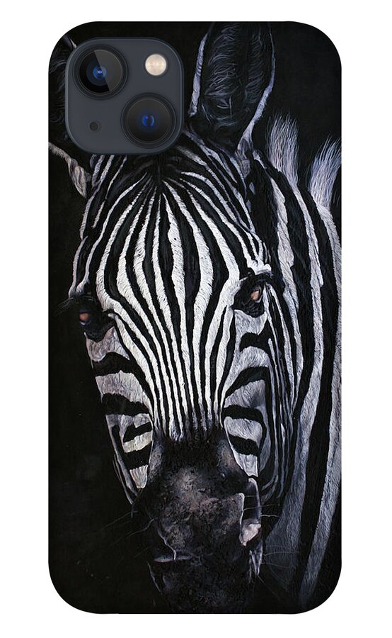 African Wildlife iPhone 13 Case featuring the painting Mischievious by Ronnie Moyo