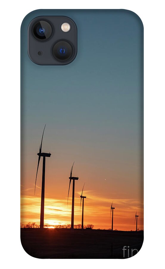Wind iPhone 13 Case featuring the photograph Missouri Wind Turbines by Jim West