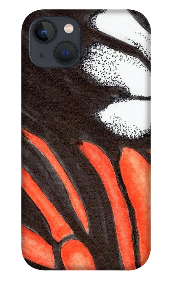 Red iPhone 13 Case featuring the painting Monarch by Misty Morehead