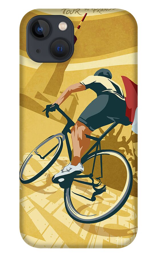 Retro Poster Art iPhone 13 Case featuring the painting Mont Ventoux by Sassan Filsoof