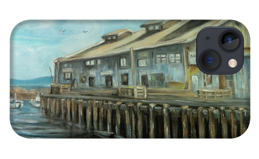 Municiple Wharf iPhone 13 Case featuring the painting Monterey Wharf by Brett Hardin