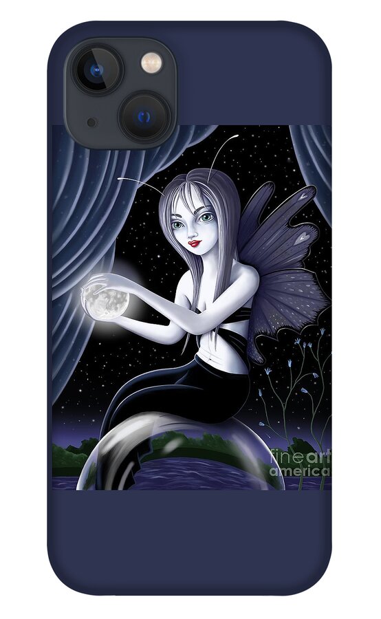 Insect iPhone 13 Case featuring the digital art Moon Maiden by Valerie White