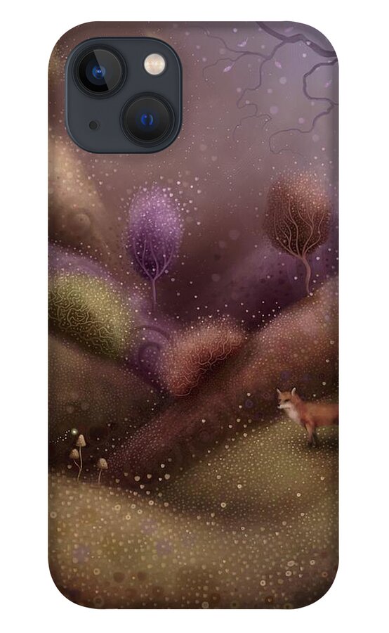Fox iPhone 13 Case featuring the painting Moonlight Encounter by Joe Gilronan