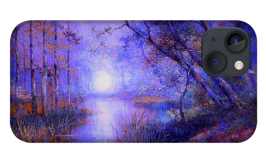 Landscape iPhone 13 Case featuring the painting Moonlight from Heaven by Jane Small