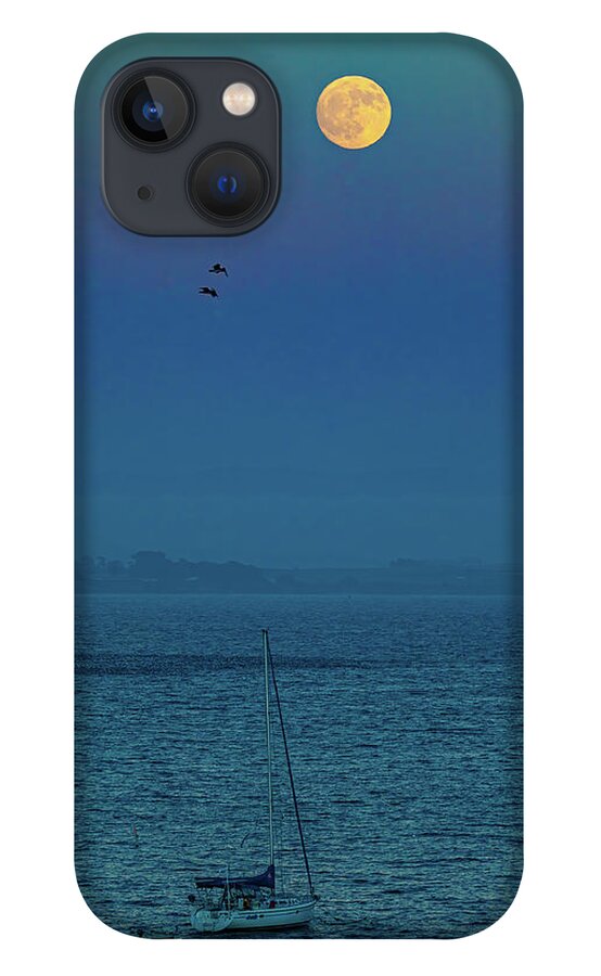 Tf-photography.com iPhone 13 Case featuring the photograph Moonrise Over Capitola by Tommy Farnsworth