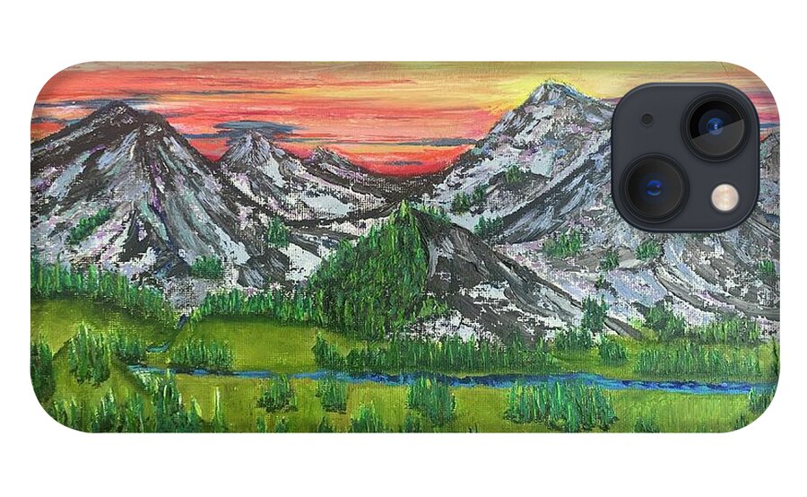 Mountain iPhone 13 Case featuring the painting Mountain Magic by Lisa White