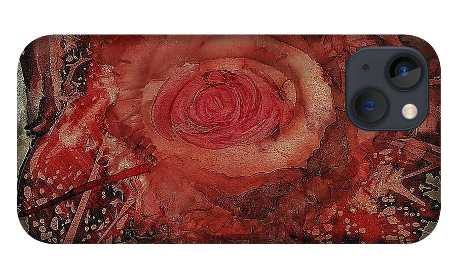 Rose iPhone 13 Case featuring the painting Mountain Rose by Angela Marinari