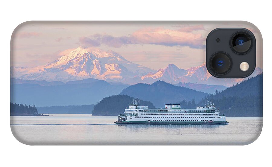 Mount Baker iPhone 13 Case featuring the photograph Mt. Baker Ferry Sunset by Michael Rauwolf