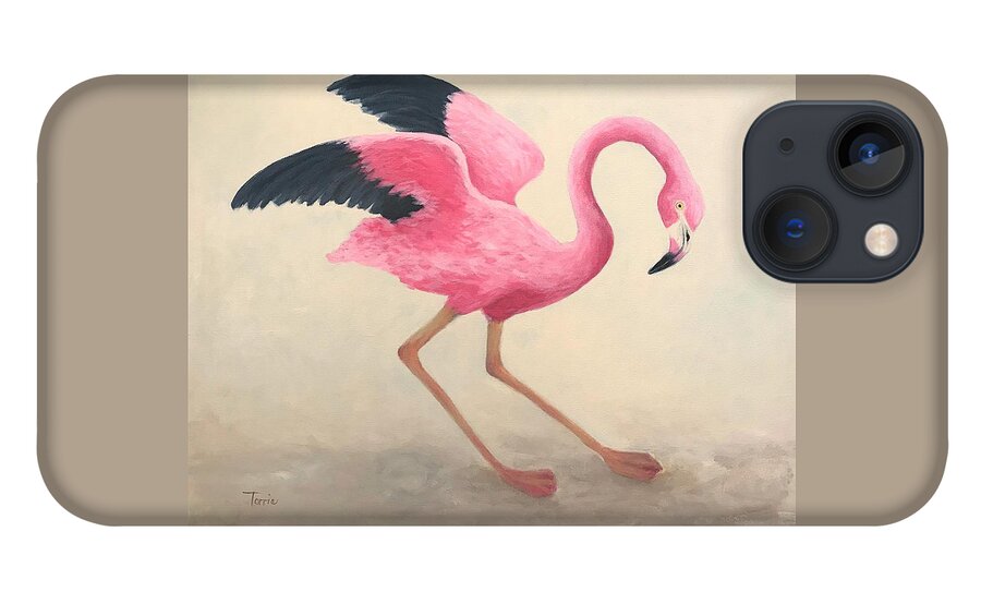 Bird iPhone 13 Case featuring the painting My Flamingo by Torrie Smiley